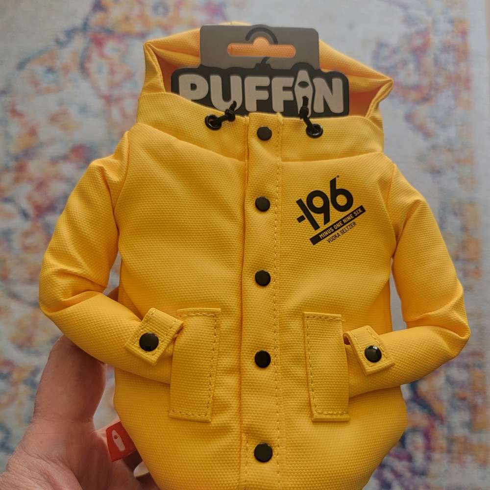 Puffin, Yellow Mini Rain Jacket Decorative Home Accent